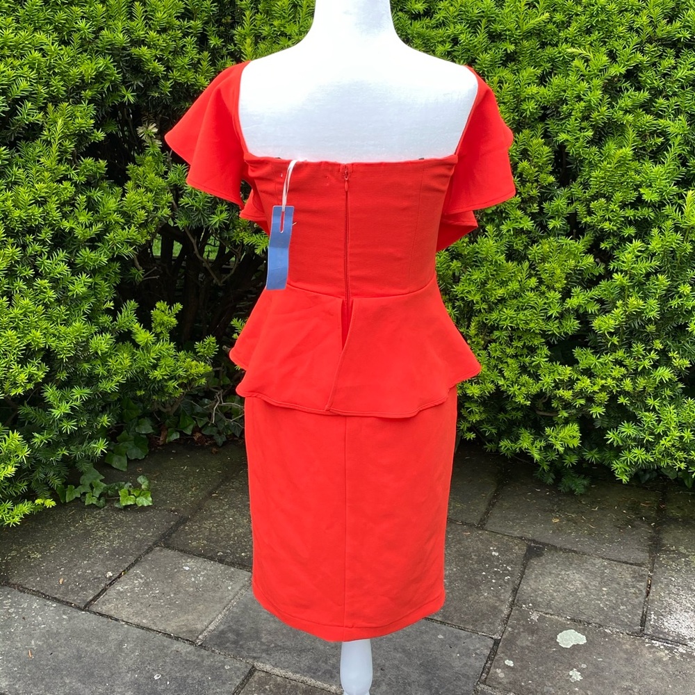Gorgeous Red Ruffle Peplum Dress**Small $345 - Picture 6 of 9